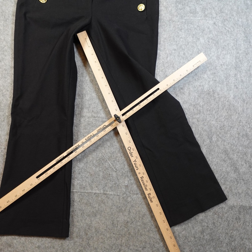 Derek Lam 10 Crosby Pants Womens 8 Robertson Flare Black Gold Button Sailor - Picture 5 of 16